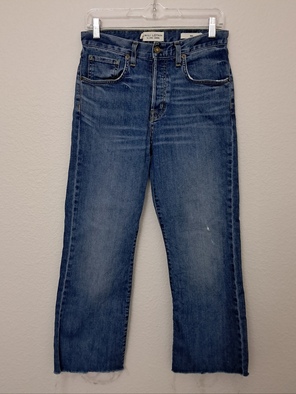 Nili Lotan Juliet Jeans Womens Size 26 Blue Wide Leg Crop Classic Capsule Casual